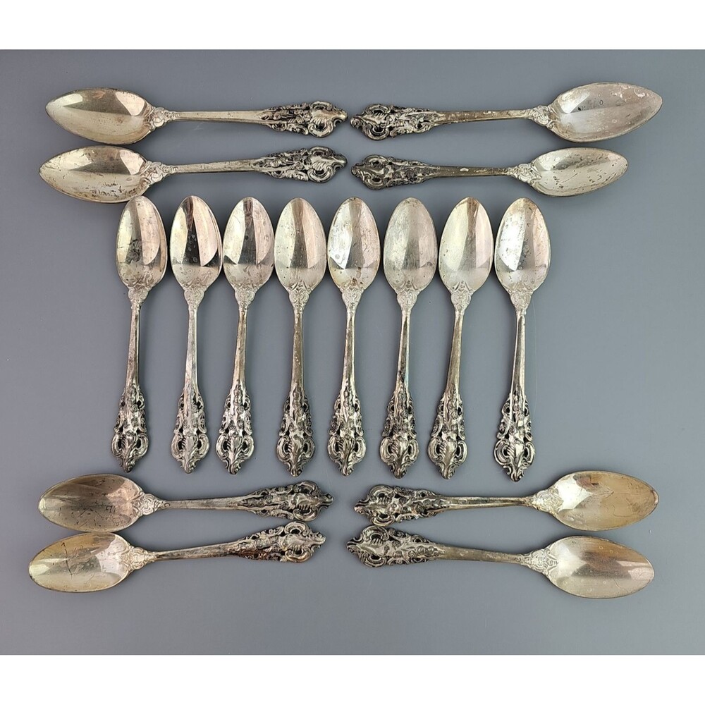 Vintage Baroque by Godinger Flatware Lot of 16 Spoons Silverplate for Craft